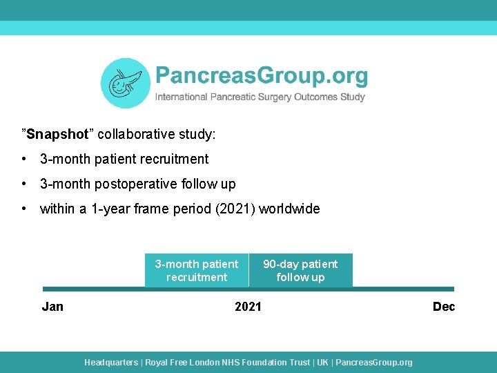 ”Snapshot” collaborative study: • 3 -month patient recruitment • 3 -month postoperative follow up ”Snapshot” collaborative study: • 3 -month patient recruitment • 3 -month postoperative follow up