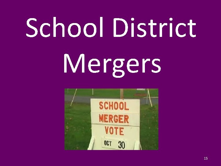 School District Mergers 15 