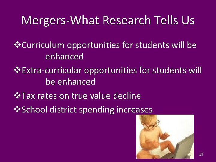 Mergers-What Research Tells Us v. Curriculum opportunities for students will be enhanced v. Extra-curricular