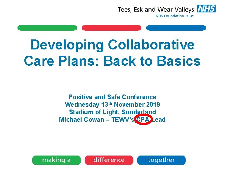 Developing Collaborative Care Plans: Back to Basics Positive and Safe Conference Wednesday 13 th