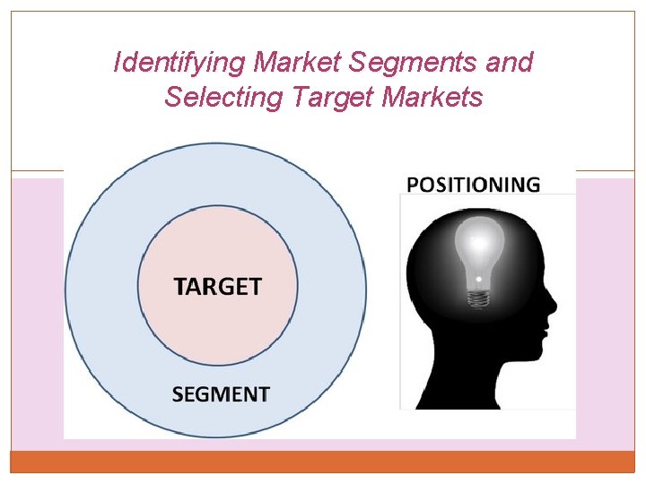 Identifying Market Segments and Selecting Target Markets Identifying Market Segments and Selecting Target Markets