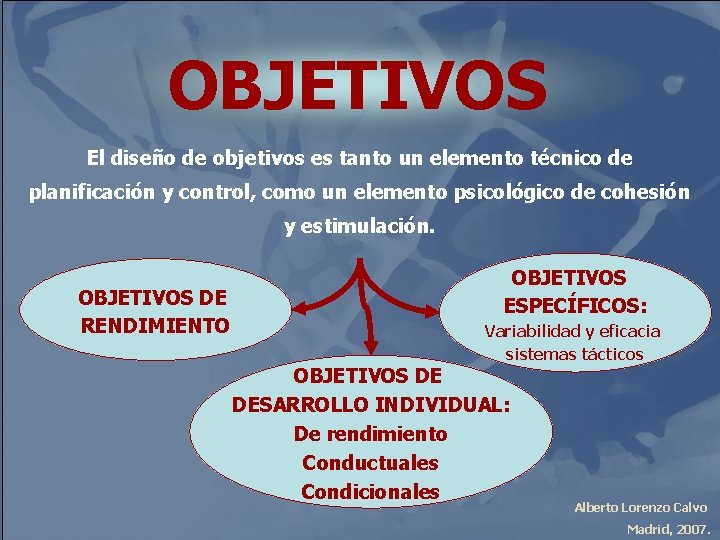 OBJETIVOS El diseño de objetivos es tanto un elemento técnico de planificación y control,