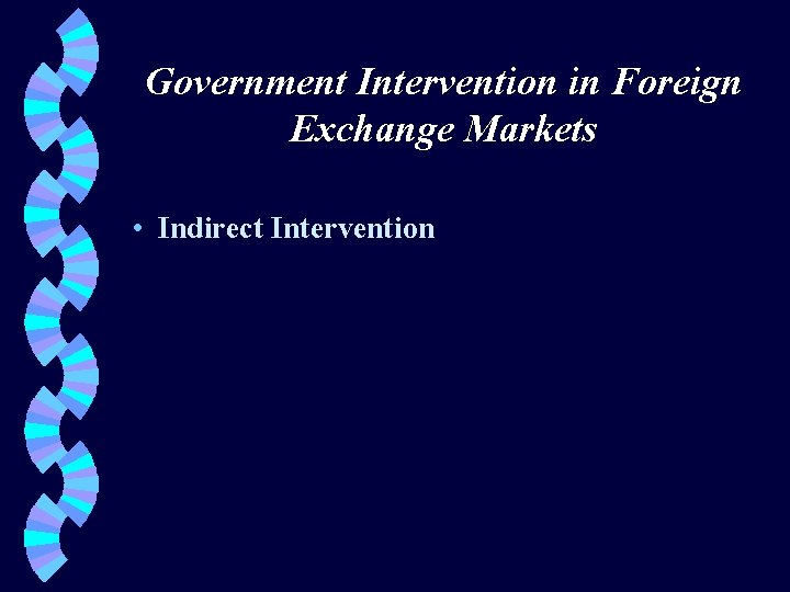 Government Intervention in Foreign Exchange Markets • Indirect Intervention 