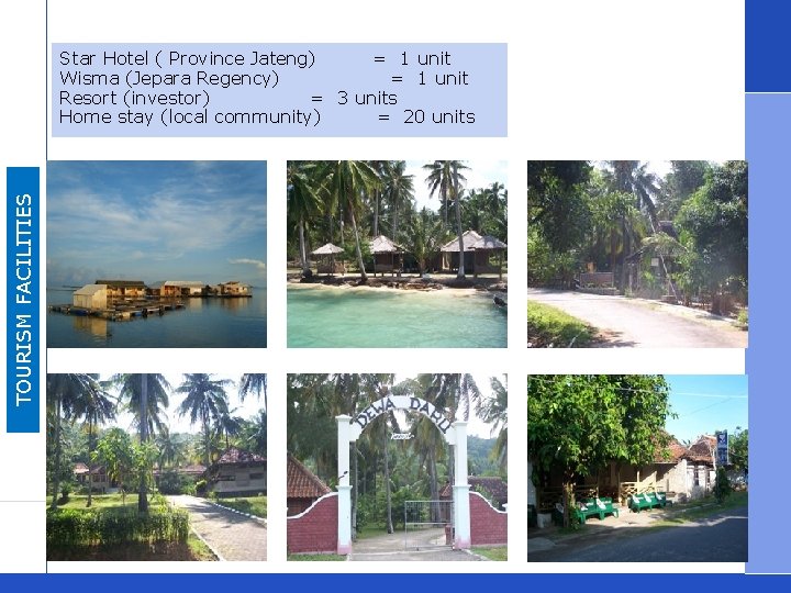 TOURISM FACILITIES Star Hotel ( Province Jateng) = 1 unit Wisma (Jepara Regency) =