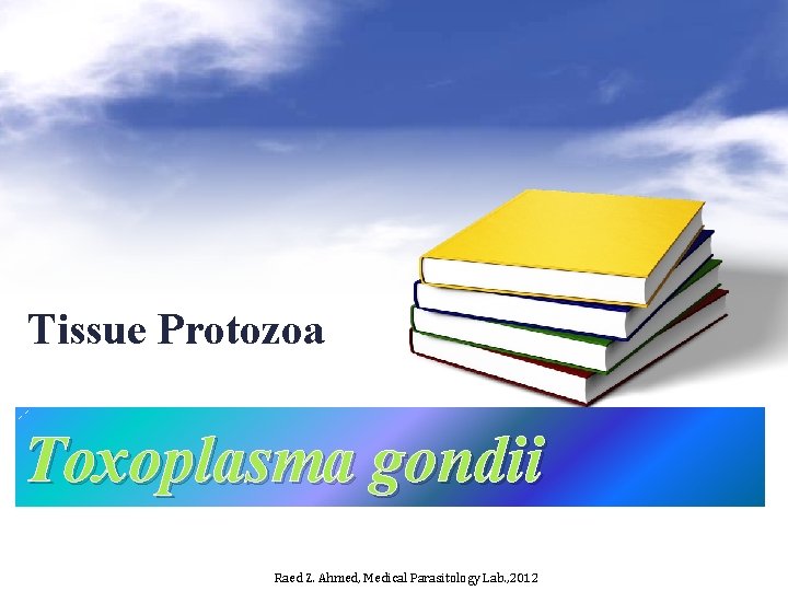 Tissue Protozoa Toxoplasma gondii Raed Z. Ahmed, Medical Parasitology Lab. , 2012 