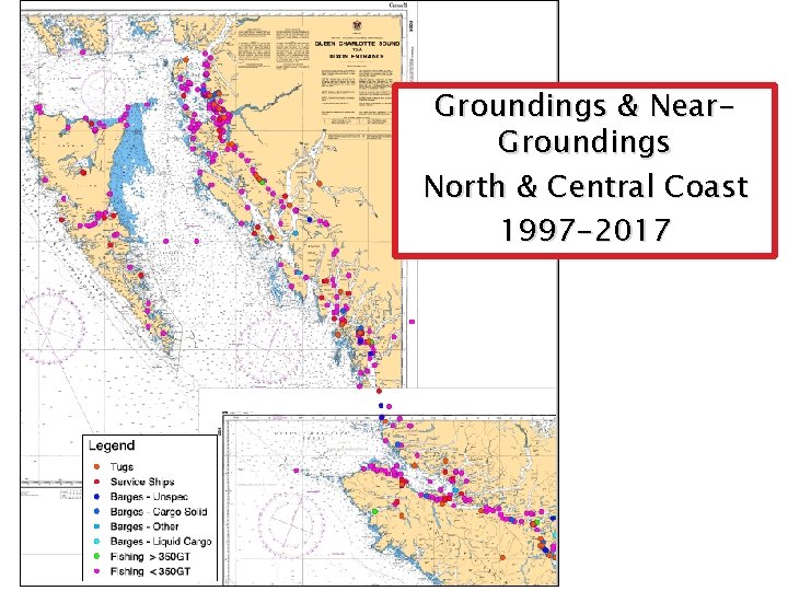 Groundings & Near. Groundings North & Central Coast 1997 -2017 
