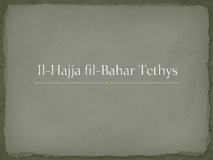 Il-Hajja fil-Bahar Tethys 