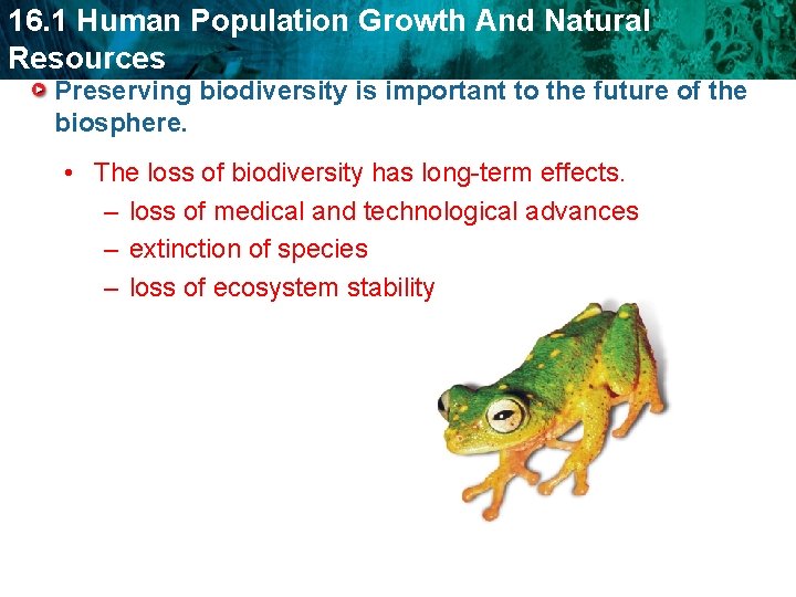 16. 1 Human Population Growth And Natural Resources Preserving biodiversity is important to the