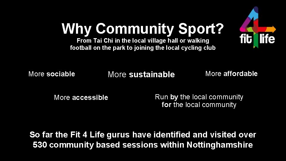 Why Community Sport? From Tai Chi in the local village hall or walking football