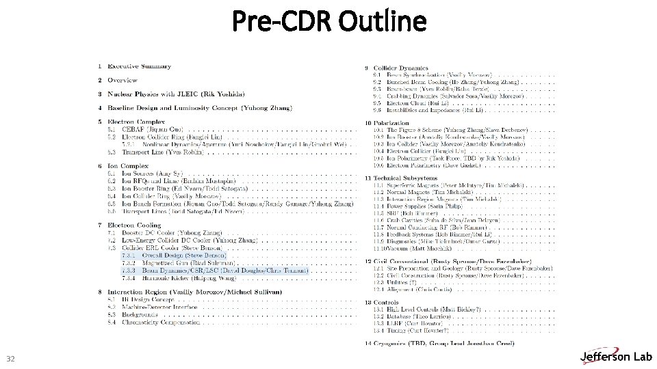 Pre-CDR Outline 32 
