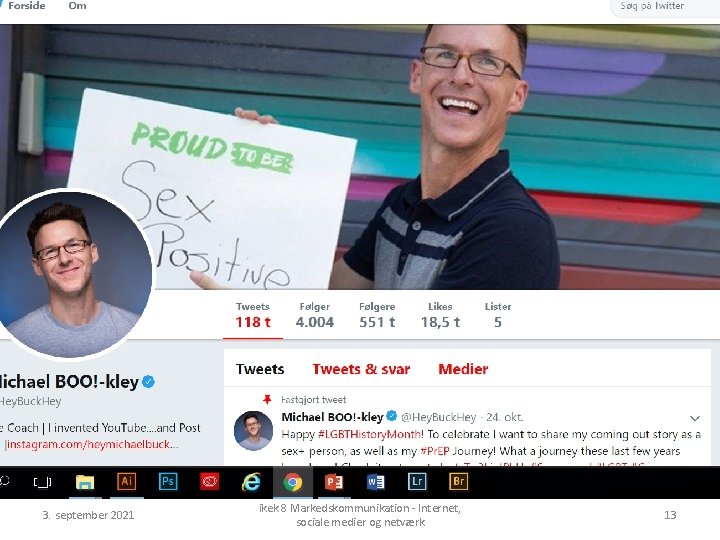 3. september 2021 ikek 8 Markedskommunikation - Internet, sociale medier og netværk 13 