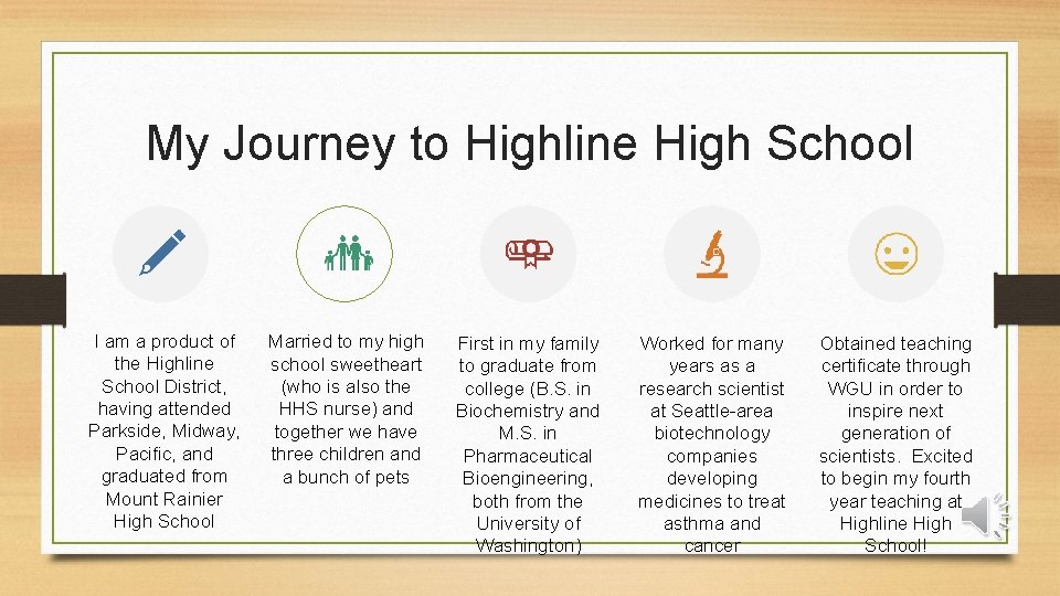 My Journey to Highline High School I am a product of the Highline School