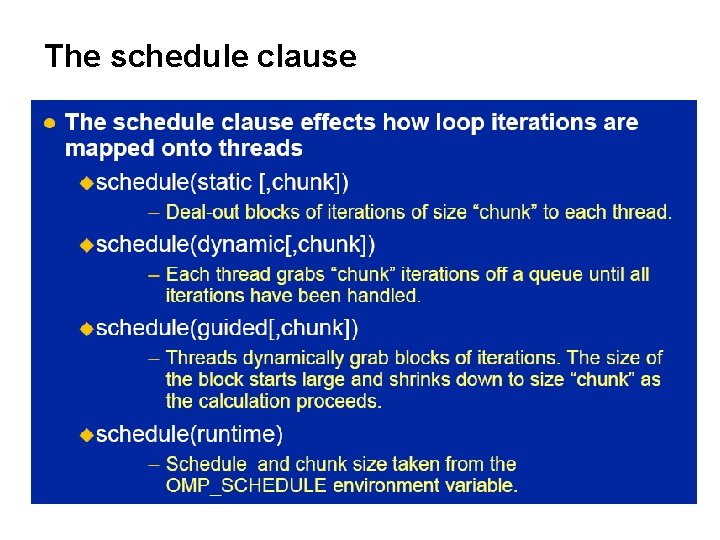 The schedule clause 