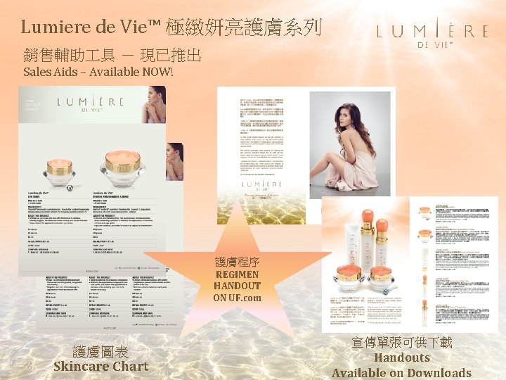 Lumiere de Vie™ 極緻妍亮護膚系列 銷售輔助 具 － 現已推出 Sales Aids – Available NOW! 護膚程序