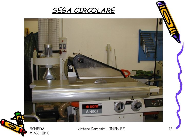 SEGA CIRCOLARE SCHEDA MACCHINE Vittore Carassiti - INFN FE 13 