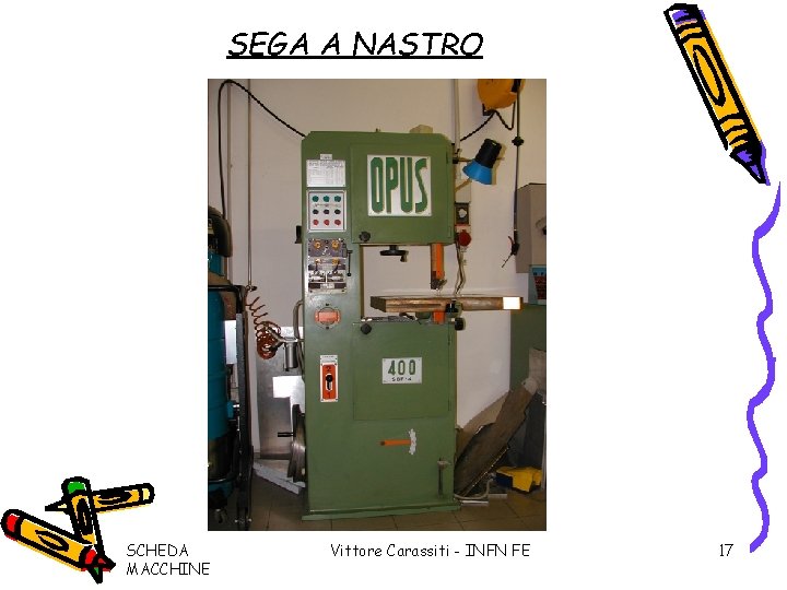 SEGA A NASTRO SCHEDA MACCHINE Vittore Carassiti - INFN FE 17 