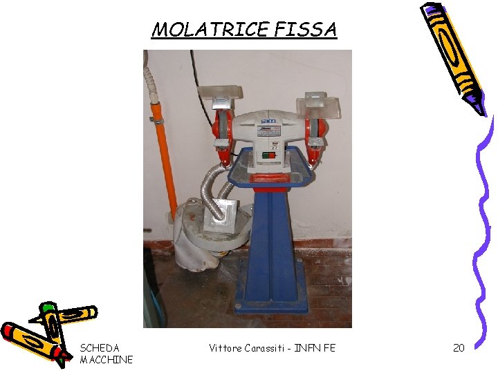 MOLATRICE FISSA SCHEDA MACCHINE Vittore Carassiti - INFN FE 20 