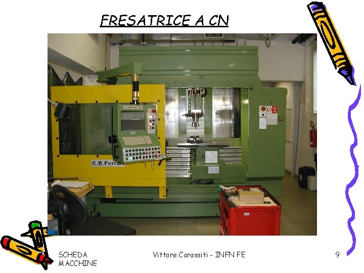 FRESATRICE A CN SCHEDA MACCHINE Vittore Carassiti - INFN FE 9 