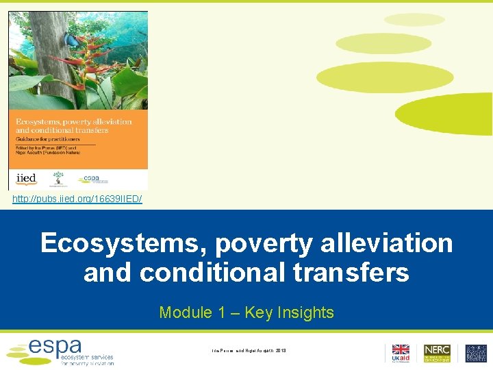 http: //pubs. iied. org/16639 IIED/ Ecosystems, poverty alleviation and conditional transfers Module 1 –