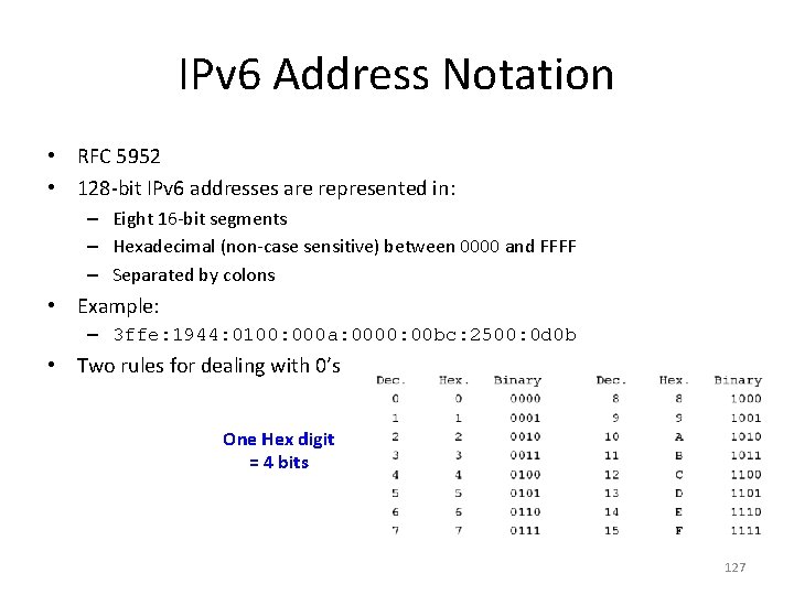 IPv 6 Address Notation • RFC 5952 • 128 -bit IPv 6 addresses are