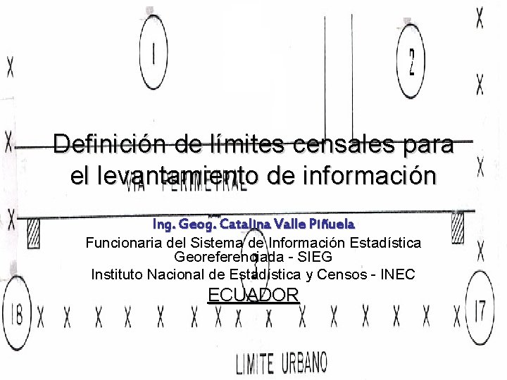 Definición de límites censales para el levantamiento de información Ing. Geog. Catalina Valle Piñuela