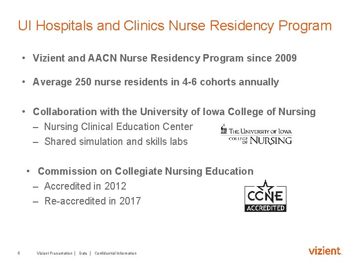 UI Hospitals and Clinics Nurse Residency Program • Vizient and AACN Nurse Residency Program