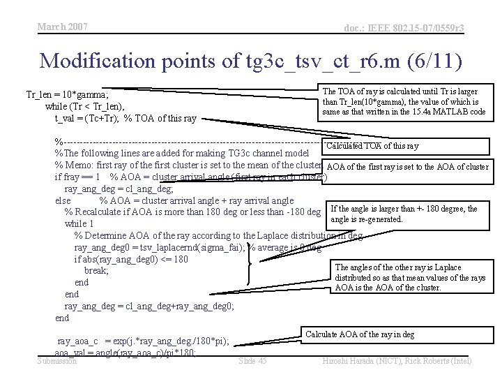March 2007 doc. : IEEE 802. 15 -07/0559 r 3 Modification points of tg