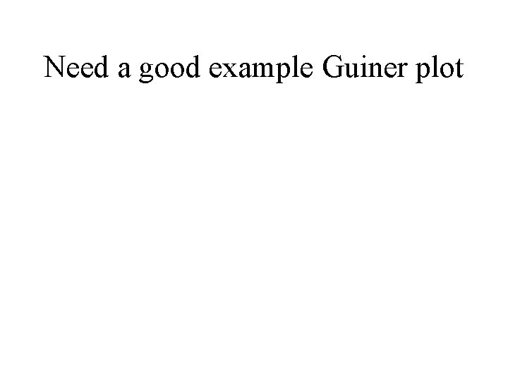 Need a good example Guiner plot 