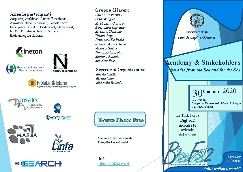 Aziende partecipanti Acquavet, Archimed, Arterra Bioscience, Assoittica Italia, Biosearch, Cosvitec scarl, Federpesca, Kineton, Linfa