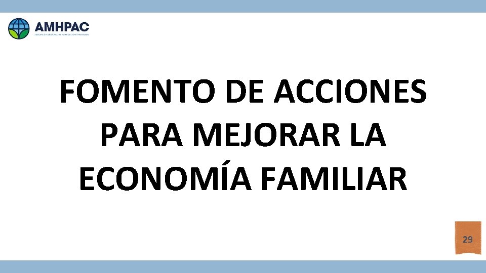 FOMENTO DE ACCIONES PARA MEJORAR LA ECONOMÍA FAMILIAR 29 