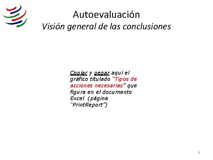 Autoevaluación Visión general de las conclusiones Copiar y pegar aquí el gráfico titulado “Tipos