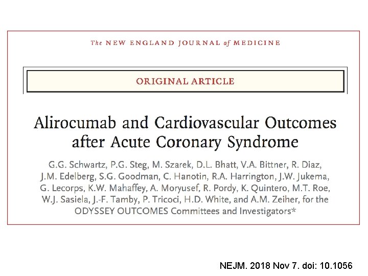 NEJM. 2018 Nov 7. doi: 10. 1056 