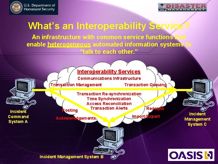 What’s an Interoperability Service? An infrastructure with common service functions that enable heterogeneous automated