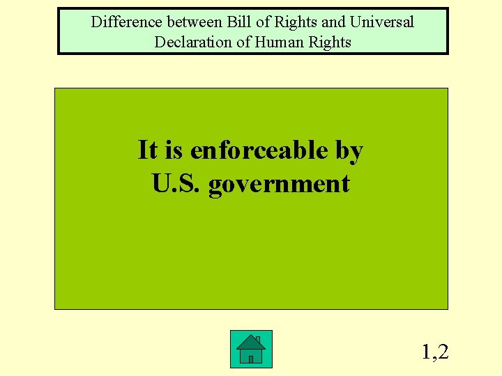 Difference between Bill of Rights and Universal Declaration of Human Rights It is enforceable