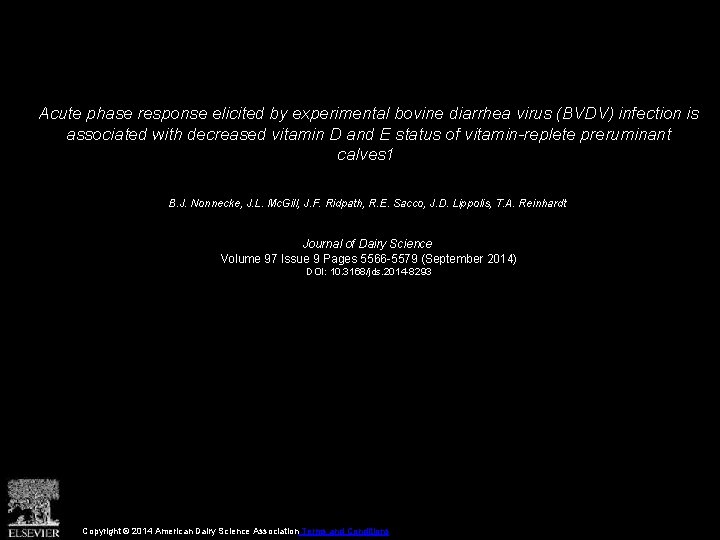 Acute phase response elicited by experimental bovine diarrhea virus (BVDV) infection is associated with
