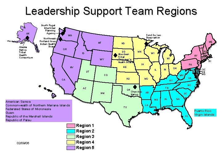 Leadership Support Team Regions AK Alaska Native Tribal Health Consortium South Puget Intertribal Planning