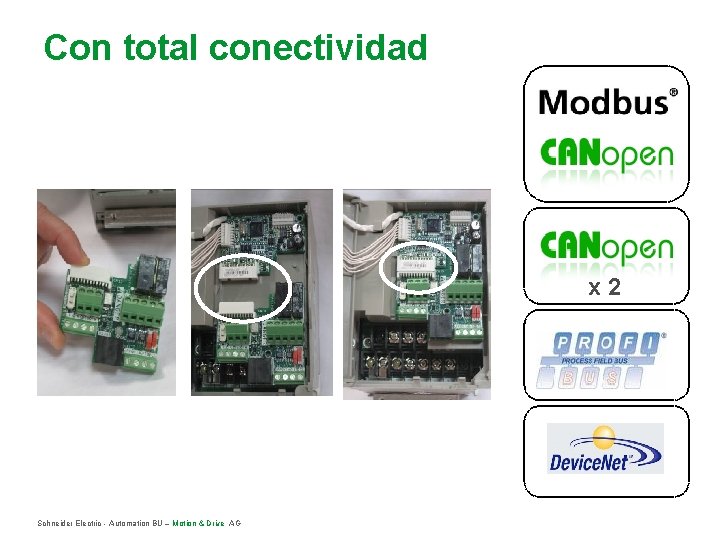 Con total conectividad x 2 Schneider Electric - Automation BU – Motion & Drive