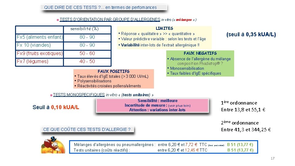 QUE DIRE DE CES TESTS ? . . . en termes de perfomances ■