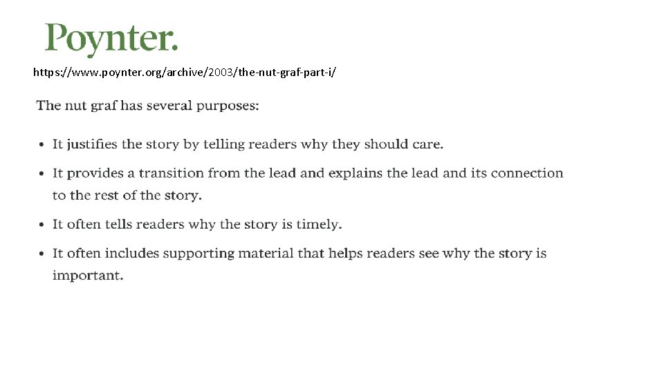 https: //www. poynter. org/archive/2003/the-nut-graf-part-i/ 