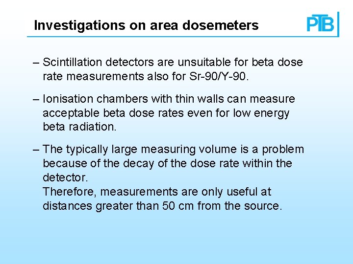 Investigations on area dosemeters – Scintillation detectors are unsuitable for beta dose rate measurements