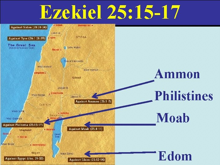 Ezekiel 25: 15 -17 Ammon Philistines Moab Edom 