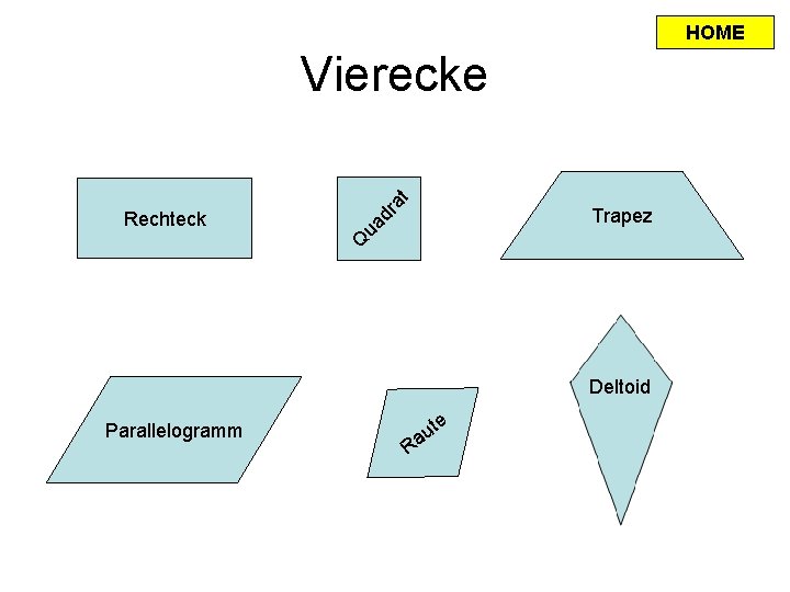 HOME ua dr Trapez Q Rechteck at Vierecke Deltoid Parallelogramm R t au e