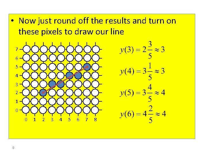  • Now just round off the results and turn on these pixels to