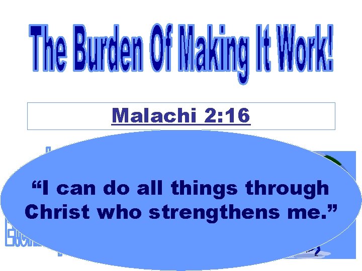Malachi 2: 16 “I can do all things through Christ who strengthens me. ”