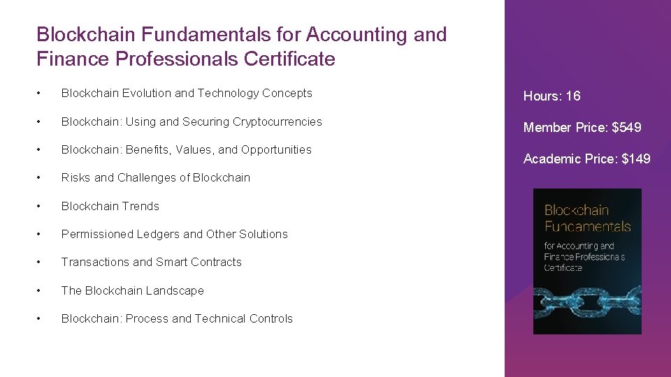 Blockchain Fundamentals for Accounting and Finance Professionals Certificate • Blockchain Evolution and Technology Concepts