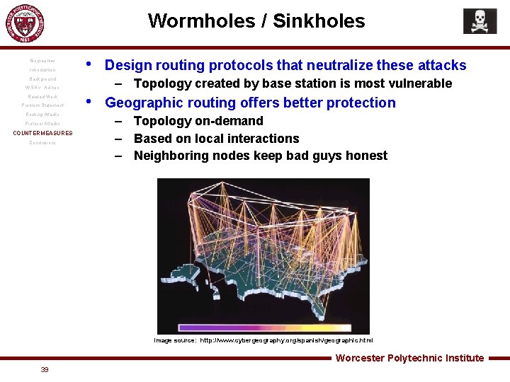Wormholes / Sinkholes Biographies Introduction • Background – Topology created by base station is