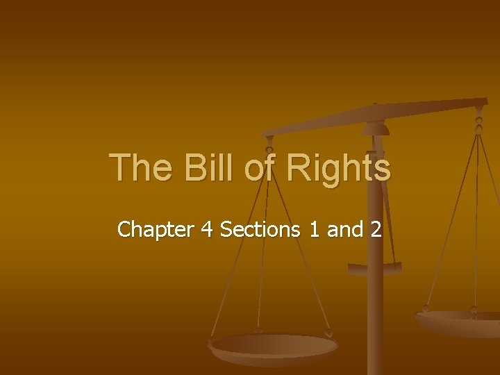 The Bill of Rights Chapter 4 Sections 1 and 2 