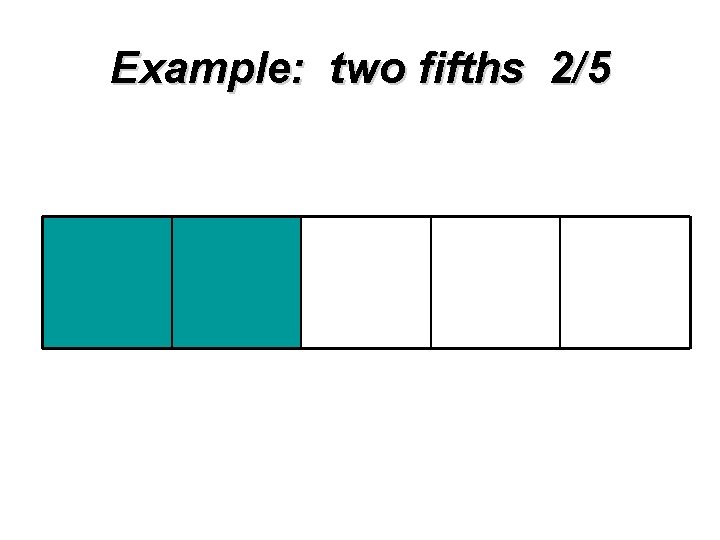 Example: two fifths 2/5 