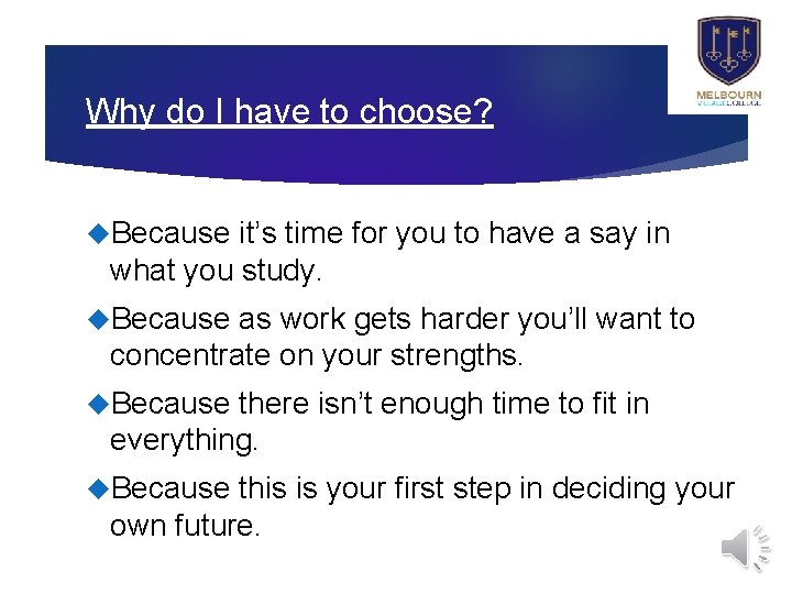 Why do I have to choose? Because it’s time for you to have a