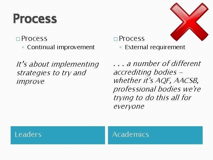 Process � Process It’s about implementing strategies to try and improve . . .